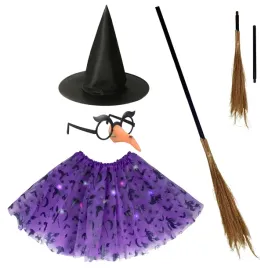 stroj-czarownica-wiedzma-halloween-kapelusz-okulary-nos-miotla-tutu-fiolet