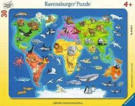 puzzle-30-mapa-swiata-zwierzat