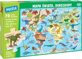 puzzle-70-elementow-mapa-swiata-dinozaury