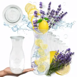 karafki-1062ml-weck-1l-wieka-szklane-6szt-do-wody-wina-soku
