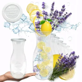 karafki-1062ml-weck-1l-weki-plastikowe-wieka-12szt-do-wody-wina-soku
