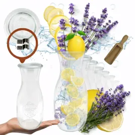 karafki-1062ml-weck-1l-miarka-spinki-wieko-gumka-6szt-do-wody-wina-soku