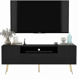 komoda-rtv-loft-szafka-rtv-czarny-mat-nowoczesna-zlote-nogi-150-cm-glamour