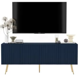 komoda-rtv-glamour-szafka-rtv-loft-granatowy-mat-zlote-metalowe-nogi-150-cm