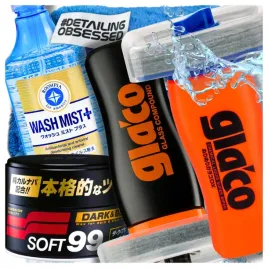 soft99-set-glaco-dx-do-szyb-glass-compound-wash-mist-darkandblack-wax