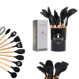 przybory-kuchenne-zestaw-12-el-silikonowe-drewno