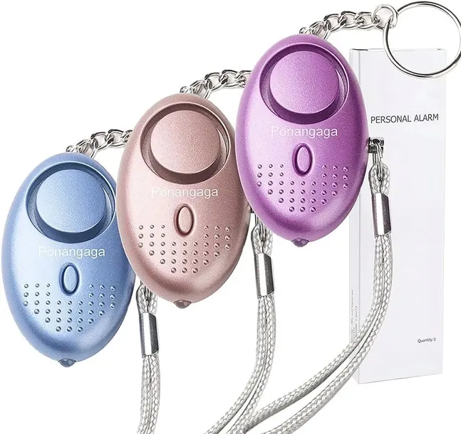 3x ALARM OSOBISTY BRELOK aż 140db BARDZO GŁOŚNY SAMOOBRONA + latarka LED