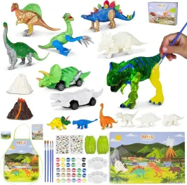duzy-zestaw-do-malowania-dinozaurow-farbki-figurki-zabawka-prezent-diy