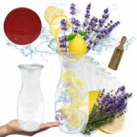 karafki-1062ml-weck-1l-szczelne-silikonowe-wieko-6szt-miarka