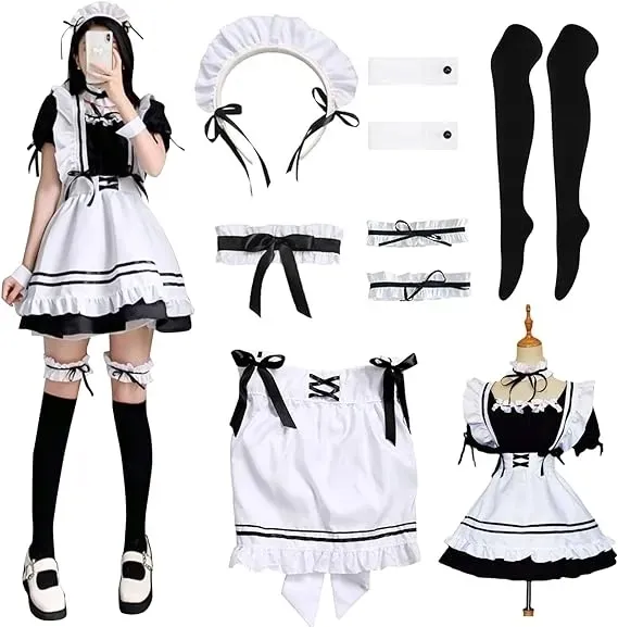 STRÓJ POKOJÓWKI ANIME COSPLAY DAMSKI POKOJÓWKA LOLITA SUKIENKA HALLOWEEN