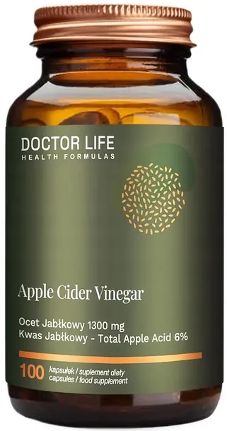 Doctor Life Apple Cider Vinegar 1300 mg Ocet Jabłkowy 100 kaps. Metabolizm