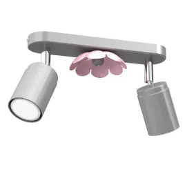 lampa-sufitowa-dziecieca-podwojna-reflektory-srebrna-rozowy-kwiatek-luminex