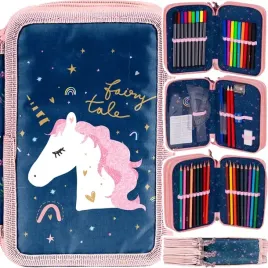 unicorn-piornik-szkolny-potrojny-z-wyposazeniem-dla-dziewczynki-jednorozec