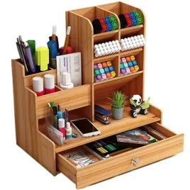 organizer-na-biurko-szuflady-drewniany-przybornik