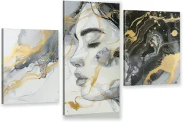 tryptyk-obraz-na-sciane-canvas-do-sypialni-dziewczyna-ze-zlotem