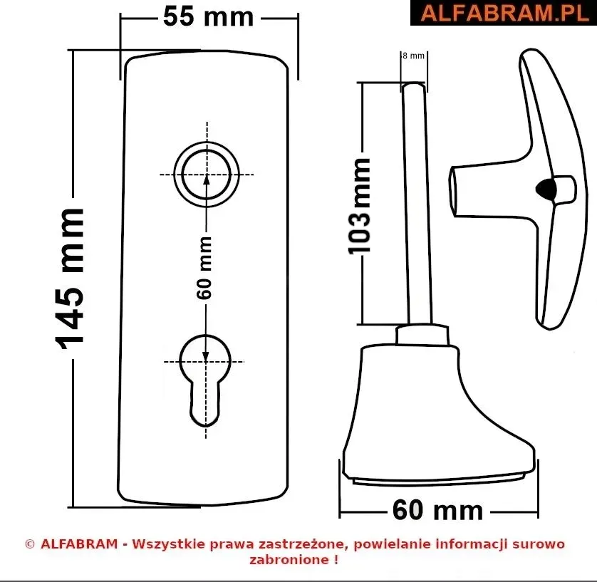 klamka-kl-2-ral-8014-brazowy-mat-panel-60