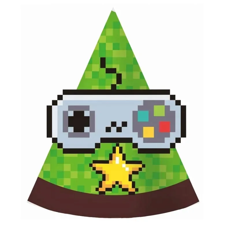 czapeczki-papierowe-game-on-6-sztuk