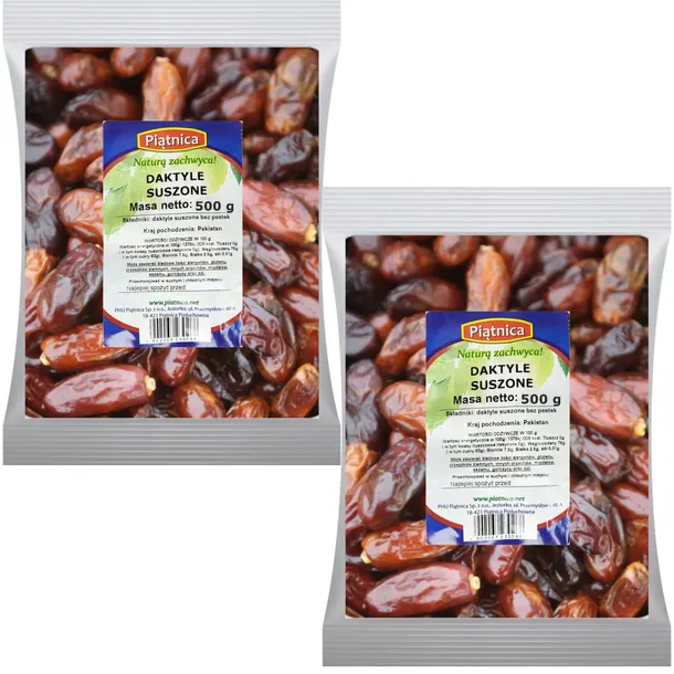 DAKTYLE SUSZONE 1KG NATURALNE PIĄTNICA naturalny słodki daktyl bez pestki