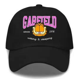 czapka-dziecieca-czarna-z-daszkiem-prezent-dla-fana-garfielda-kotek-wzory