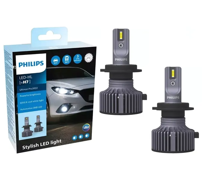ŻARÓWKI LED H7 PHILIPS ULTINON PRO3022 6000K 12/24