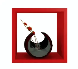 szafka-nocna-polka-wiszaca-scienna-czerwony-kwadrat-czerwona-35-x-35-x-20