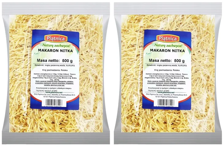 MAKARON NITKI DURUM 1kg NITKA DO ROSOŁU PIĄTNICA