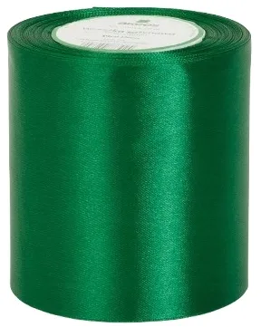 ZIELEŃ BUTELKOWA WSTĄŻKA TASIEMKA SATYNOWA CIEMNA ZIELONA 10 CM 25 M 100 MM