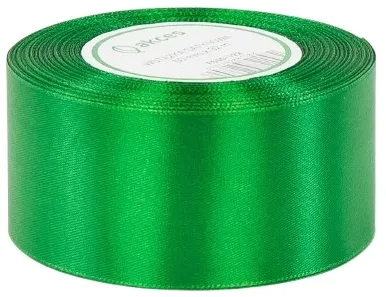 ZIELONA WSTĄŻKA TASIEMKA SATYNOWA 50 MM 32 M SATYNA ZIELEŃ PAKOWANIE DEKOR