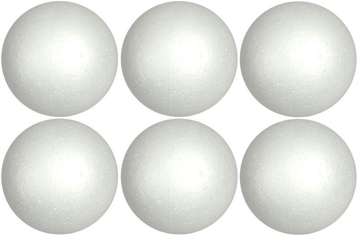 KULA STYROPIANOWA 6 CM 6 SZTUK KULE BOMBKA BOMBKI STYROPIAN DO OZDABIANIA