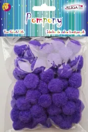 fioletowe-pompony-pluszowe-2-cm-60-sztuk-akrylowe-pompon-plastyka-kuleczki