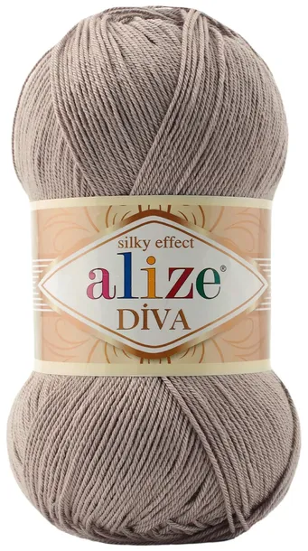 Włóczka Alize Diva - 167 ZIMNY BEŻOWY - 350m / 100g 100% Mikroakryl