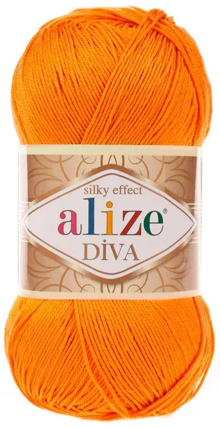 Włóczka Alize Diva - 120 POMARAŃCZOWY - 350m / 100g 100% Mikroakryl