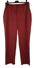spodnie-damskie-pullandbear-rozmiar-36-czerwone-w-kratke