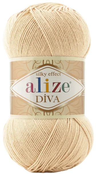 Włóczka Alize Diva - 368 JASNY BEŻOWY - 350m / 100g 100% Mikroakryl