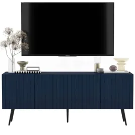 komoda-rtv-glamour-szafka-rtv-granatowy-mat-nogi-loft-czarne-metalowe-150cm
