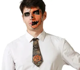 krawat-halloween-dynia-pajeczyna-na-gumce