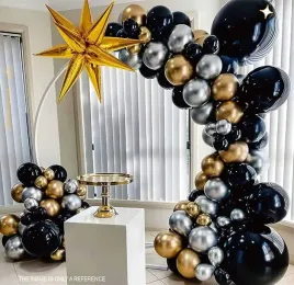 zestaw-girlanda-balonowa-czarno-zlota-gwiazda-3d-96szt