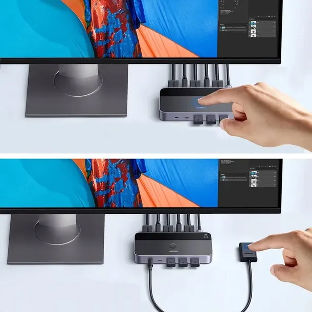 ugreen-przelacznik-switch-kvm-2w1-hdmi-usb-a-usb-b-usb-c-micro-4k-2x-kabel-liczba-portow-3