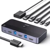 ugreen-przelacznik-switch-kvm-2w1-hdmi-usb-a-usb-b-usb-c-micro-4k-2x-kabel-stan-nowy-liczba-portow-3