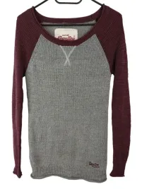 sweter-damski-superdry-rozmiar-xs-szaro-bordowy