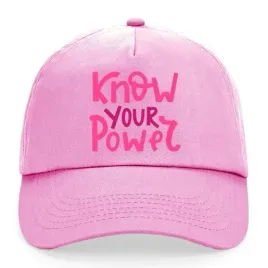 czapka-dziecieca-rozowa-z-daszkiem-na-prezent-dziewczece-know-your-power-wz