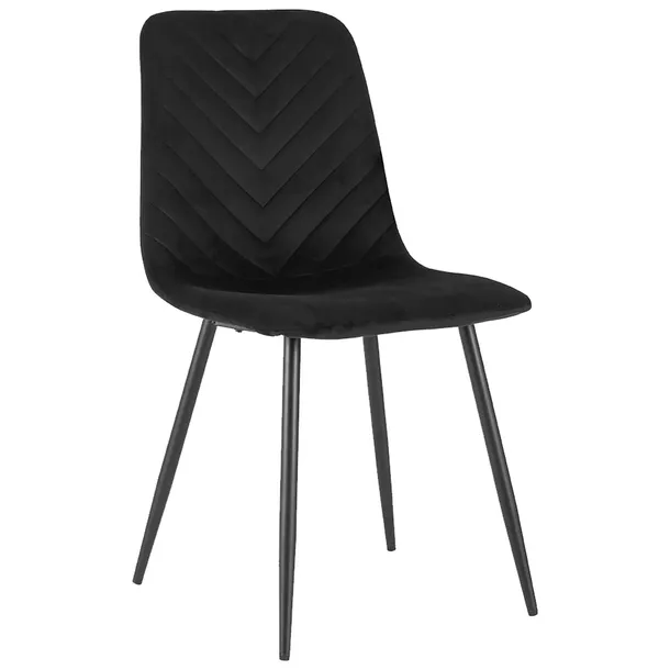 KRZESŁO TAPICEROWANE PIKOWANE DO SALONU VELVET WELUR NOVA KT113 CZARNE