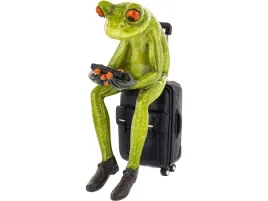 ozdobna-figurka-135-x-55-x-8-cm-zaba-z-walizka-turysta