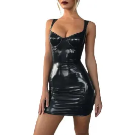 sexy-czarna-sukienka-mini-lack-polysk-xxl-3xl