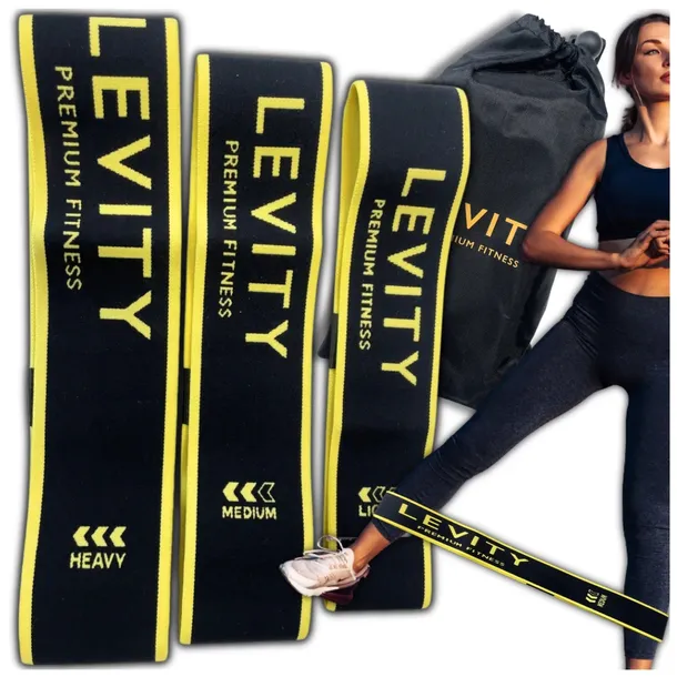 ZESTAW 3 GUM DO ĆWICZEŃ LEVITY BAND GUMY MATERIAŁOWE MOCNE TAŚMY FITNESS