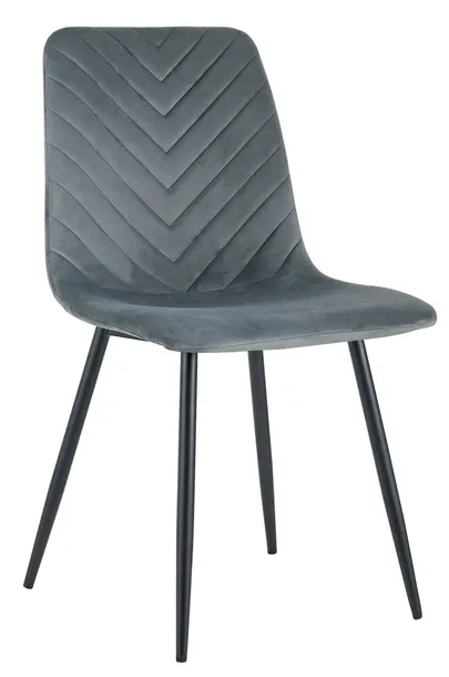 KRZESŁO TAPICEROWANE PIKOWANE DO SALONU VELVET AKSAMIT NOVA KT113 SZARE