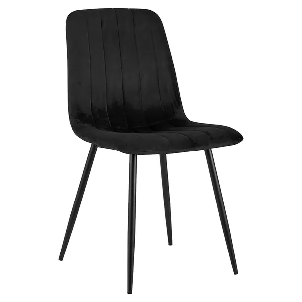 KRZESŁO KUCHNIA JADALNIA SALON TAPICEROWANE WELUR VELVET NOVA KT112 CZARNE