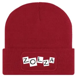 czapka-jesienna-bawelniana-zimowa-czerwona-beanie-zolza-na-prezent-wzory