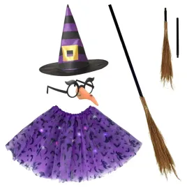 stroj-czarownica-wiedzma-halloween-kapelusz-okulary-nos-miotla-tutu-fiolet