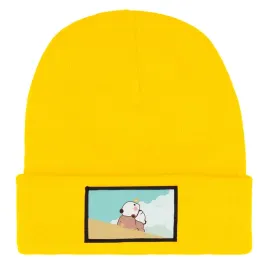 czapka-zimowa-ciepla-zolta-dziecieca-z-motywem-cartoons-bear-mix-wzorow